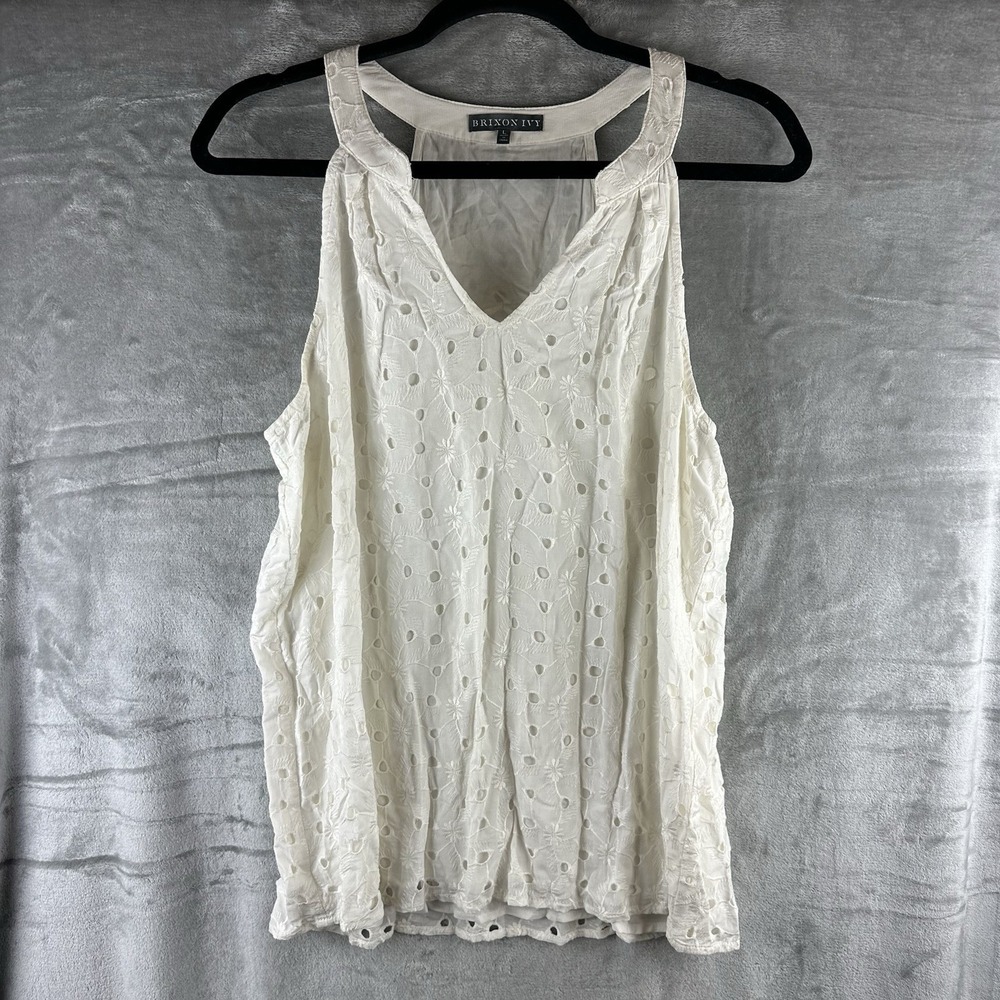 Brixon Ivy Top Women's L Ivory Eyelet Lined